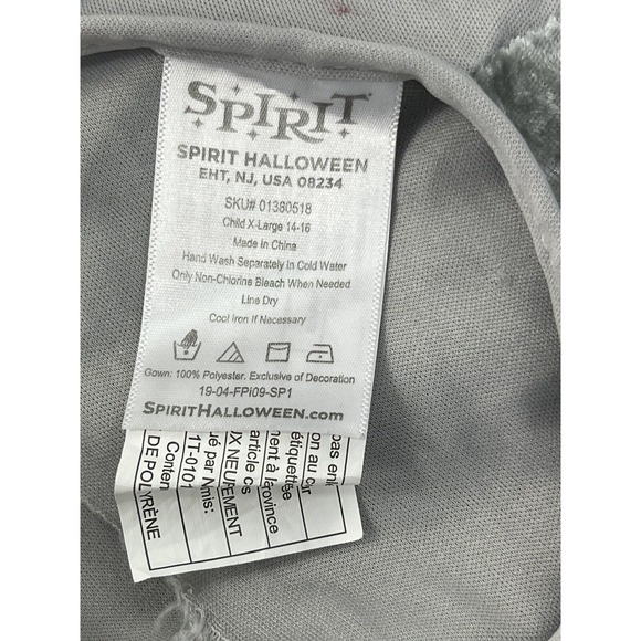 Spirit Halloween Costume Child XL (14-16) Silver Zombie Bride Faux Blood Stains - Picture 8 of 10